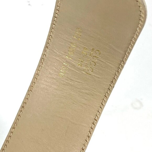 GUCCI 037・0394 GG logo belt Leather Beige/Gold main image 4